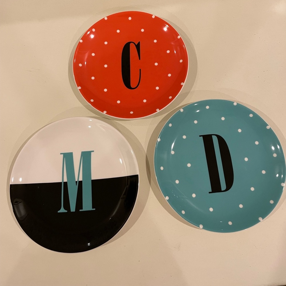 Kate Spade - Wickford to the Letter - Set of 3 Lenox plates